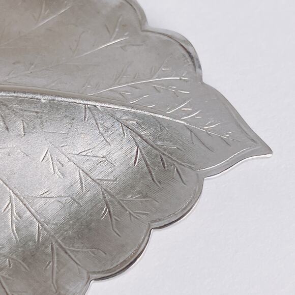 Vintage Signed Pell Brooch Lot Of 3 Mid Century Silver Tone Leaf Pin Jewelry - Picture 13 of 13